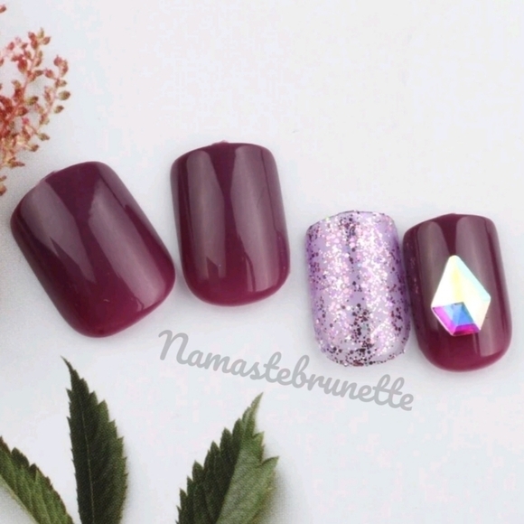 3D Rhinestone & Glitter Press On Nails - Picture 3 of 16